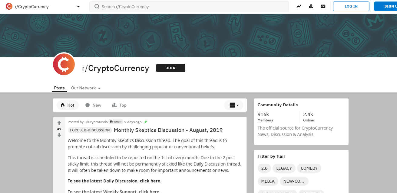 Reddit Cryptocurrency